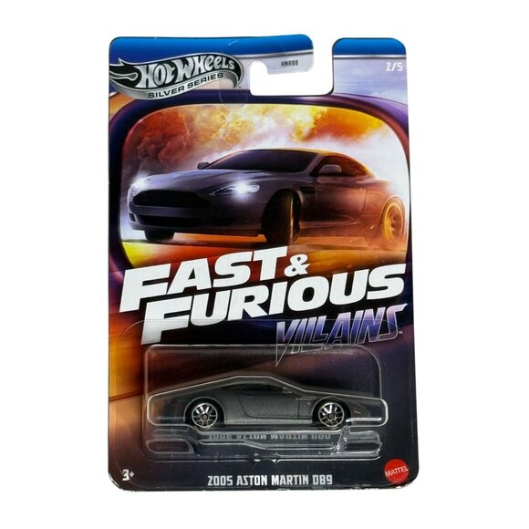 Hot Wheels Fast & Furious Villains 2005 Aston Martin DB9 Silver Diecast NOC - Picture 1 of 6